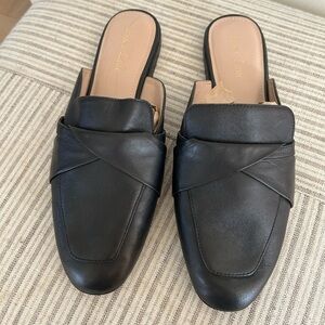 ESSEX LANE Women's Black Leather Mules 8.5